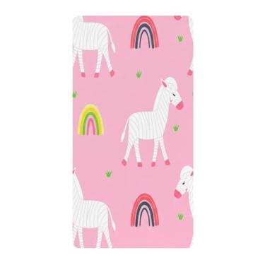 Imagem de Blueangle Lençol de berço padrão para berço infantil - Lençóis de algodão macio e respirável com zebras fofas (240)