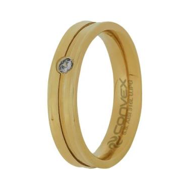 Imagem de Aliança de Namoro Ena 5mm Ultra IPG com Zircônia - Convex, 13