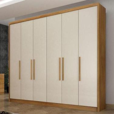 Imagem de Guarda Roupa Casal Ambiente Bolonha 6 Portas 6 Gavetas Cumaru 25 Fendi
