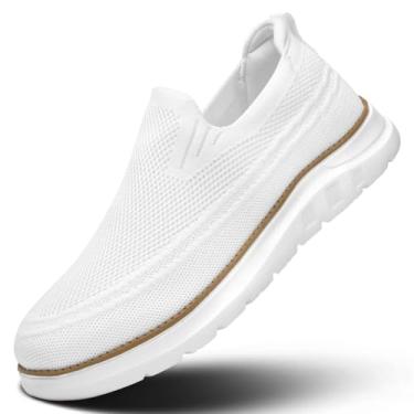 Imagem de Mocassim masculino de caminhada, casual, antiderrapante, confortável, leve, para dirigir, Z1 - Branco, 37