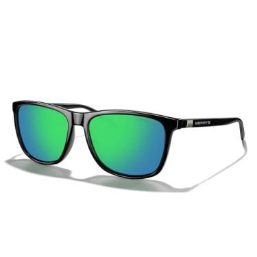 Imagem de MERRY'S Óculos de sol unissex de alumínio polarizado vintage para homens/mulheres S8286, Moldura preta/espelho verde/hastes pretas, Lens Width: 58 Millimeters