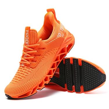 Imagem de Ezkrwxn Tênis de corrida esportivo feminino, moderno, casual, atlético, caminhada, tênis, Laranja, 37