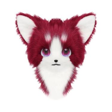 Imagem de Máscara De Cabeça De Raposa Peluda Para Fantasia De Halloween E Cospla