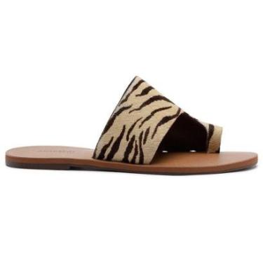 Imagem de Rasteira Flat Dedo Couro Animal Print Lançamento Anacapri-Feminino