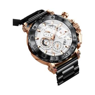 Imagem de Relógio De Quartzo Masculino À Prova d'Água Em Aço Inoxidável Luminoso