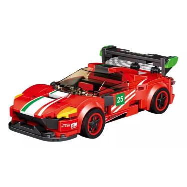 Imagem de Bloco Montar 279 Pecas Carrinho Vermelho Famous Car Folia