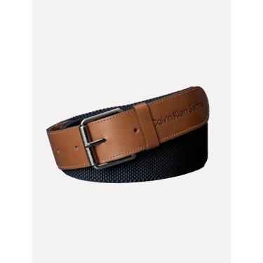 Imagem de Cinto Calvin Klein Jeans Masculino Elastico CK Logo Azul Marinho-Masculino