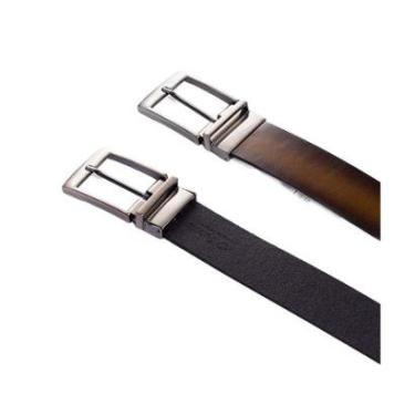 Imagem de Cinto Masculino Fasolo Dupla Face Couro Preto/Caramelo-Masculino