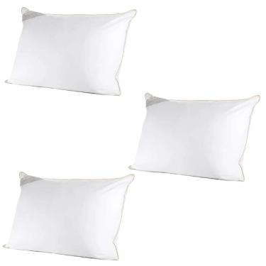 Imagem de Kit 3 Unidades Travesseiros Toque De Pluma Macio 50x70cm Algodão Buddemeyer