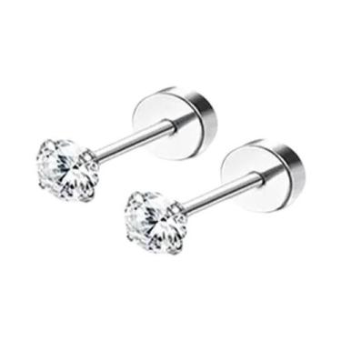 Imagem de Brincos De Tarraxa Plana Banhados a Ouro 14K Para Mulheres, Hipoalergê