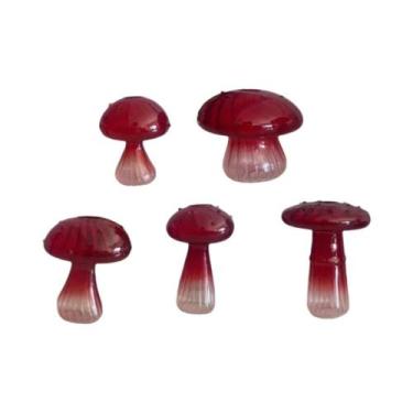 Imagem de Conjunto De 5 Vasos De Vidro Em Forma De Cogumelo, Vasos Hidropônicos 