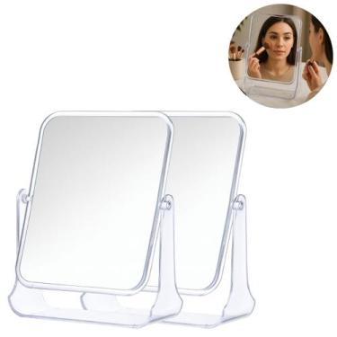 Imagem de 2 Espelhos Giratório de Mesa Dupla Face Para Maquiagem - Fx