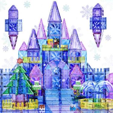 Imagem de Telhas magnéticas SKTMYY 114 unidades 3D Diamond Princess Ice Castle