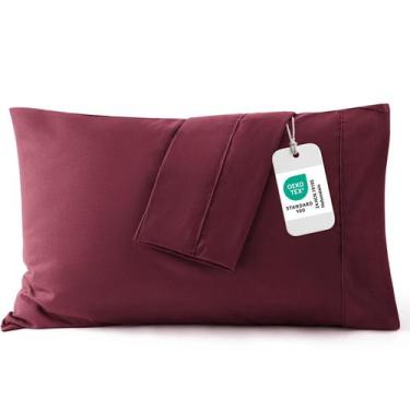 Imagem de Fronhas Bedsure de Microfibra Vinho 51x66 cm Conjunto com 2