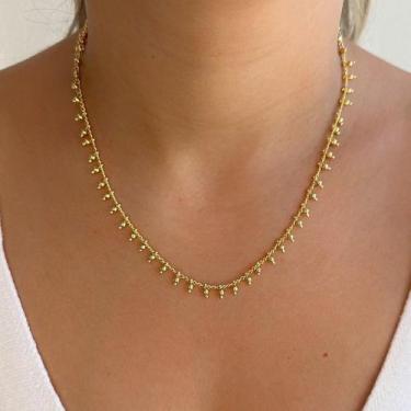 Imagem de Colar Gargantilha Bolinhas Brilhantes Banhado em Ouro 18k - Anastásia 