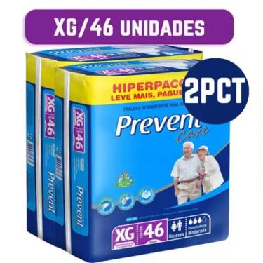 Imagem de Fralda Geriatrica Descartavel Prevent Care XG Com 2 Pacotes 46 Unidaes