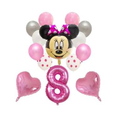 Imagem de Balões Mickey E Minnie Mouse 14pcs, Balões De Número Em Folha De Látex
