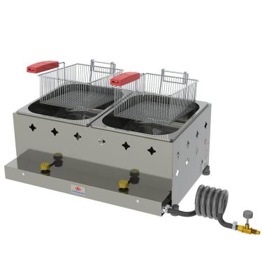 Imagem de Fritador Retangular Progás a Gás Alta Pressão com Kit Gás e 2 Cestos Capac/ 10 Litros P...