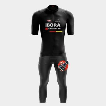 Imagem de Conjunto de Ciclismo Masculino Camisa Manga Curta e Calça de Forro Gel Proteção Uv-Masculino