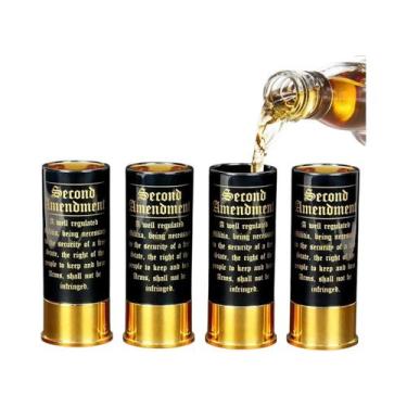 Imagem de Conjunto De Copos Patrióticos Da 2ª Emenda, 4 Peças, 3.4x1.3 Polegadas