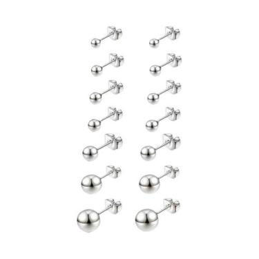 Imagem de Conjunto De Brincos De Bola Em Aço Inoxidável Banhado a Ouro 18K - 3 a