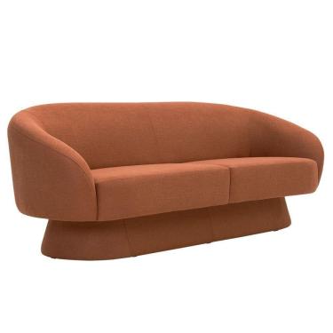 Imagem de Sofá Sala De Estar 03 Lugares 180cm Liz Linho Terracota Suave - Nexta Casa