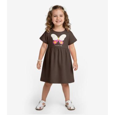 Imagem de Vestido Infantil em Molecotton Select Marrom, 4, Marrom