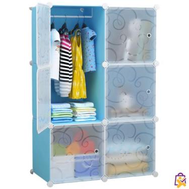 Imagem de Organizador Infantil Modular com Portas Temáticas Guada Roupa Azul Por