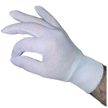 Imagem de Luva de Algodão Kit 2 Prs Tamanho M Alergia mãos Fantasia Garçom Buffe