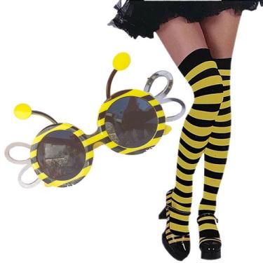 Imagem de Kit Abelhinha Acessórios Fantasia Óculos + Meia 7/8 Feminina - A.Cat