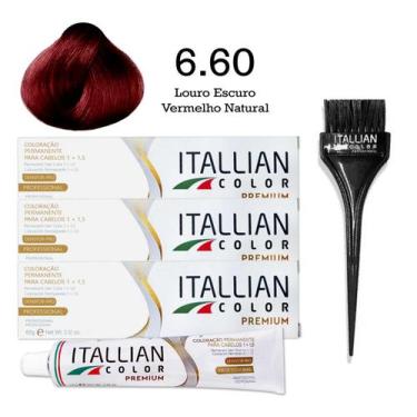 Imagem de 3 Unidades Coloração 6.60 Louro Escuro Vermelho Natural  Itallian Colo