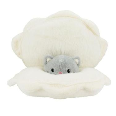 Imagem de Concha Com Gato Cinza Dentro 19x34cm - Pelúcia - Foffy