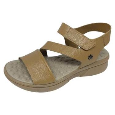 Imagem de Sandália Feminina Conforto Anabela Media Couro New Face-Feminino