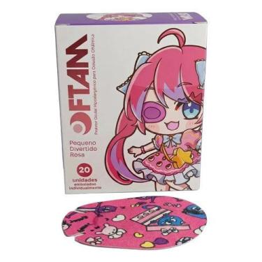 Imagem de Oclusor Protetor Tampão Ocular Infantil Oftam Rosa Com 20
