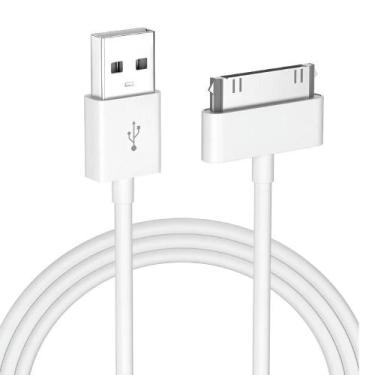 Imagem de Cabo carregador Compatível dock 30 pinos Branco - OEM