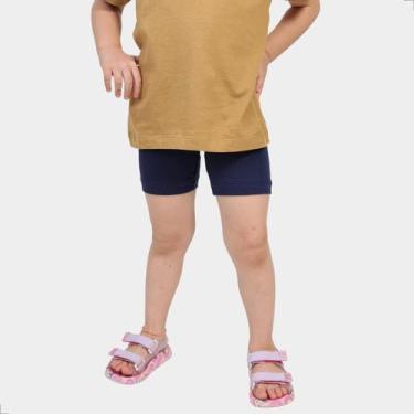 Imagem de Bermuda Legging Infantil Algodão Cotton Lisa - Techmalhas, Azul, 10