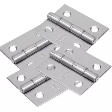 Imagem de 3 Dobradiça Inox AISI 304 Com Pino Fixo Reforçada 38x34mm - DEPECIL