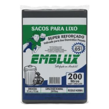 Imagem de Saco para lixo emblux reforçado 200 lt almofada 1x5