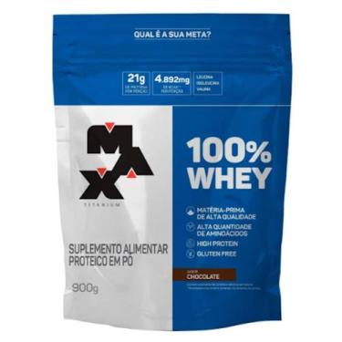 Imagem de Whey 100% Refil Sabor Baunilha 900g - Max Titanium -, Chocolate