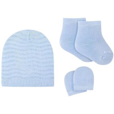 Imagem de Kit Maternidade Touca + Luva + Meia Recém Nascido Bebê Centope Algodão