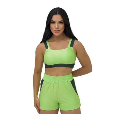 Imagem de Conjunto Fitness Short e Top bojo Removivel Roupa Academia - PIJAMAS V