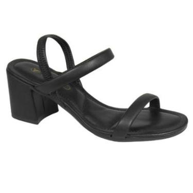 Imagem de Sandália Via Uno Feminina Salto Bloco Médio Conforto 858009-Feminino