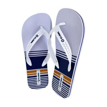Imagem de Chinelo Masculino Listras Olinda - Conforto e Estilo, Branco, 37/38