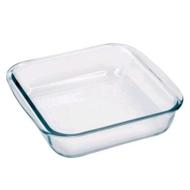 Imagem de Travessa Assadeira Forma Refratário Quadrada 1,1 Litro Vidro Resistent