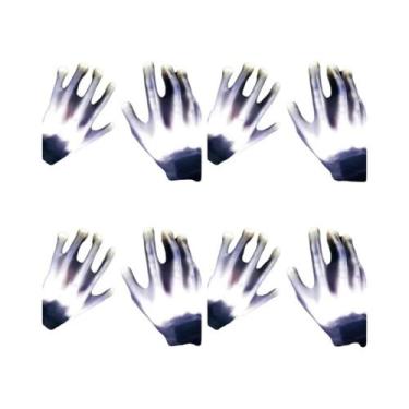 Imagem de Luvas De LED Neon Luminosas Com Caveira Piscante Para Festa De Hallowe