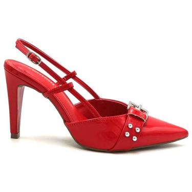 Imagem de Sapato Scarpin Feminino Slingback Via Marte 044-014-03, Scarlet, 38