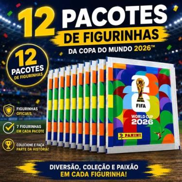 Imagem de Kit 12 Pacotes Figurinhas Copa Do Mundo 2026 FIFA Panini Originais Fut