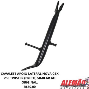 Imagem de Cavalete apoio lateral nova cbx 250 twister (preto) compatível ao orig