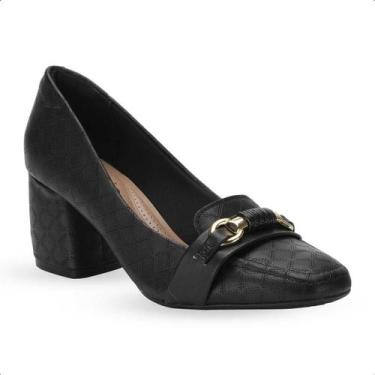 Imagem de Sapato Feminino Mocassim salto bloco Beira Rio 4304.104, Preto, 35