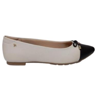 Imagem de Sapatilha softli bico fino ref: 10000.10005 feminino, Off white, Preto